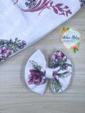 White & Magenta Floral Fabric Items