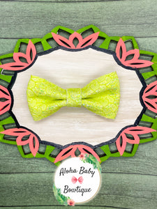 Yellow Lace Clip-On Bow Tie