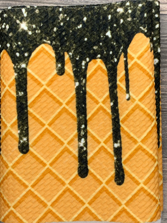 Black Faux Glitter Ice Cream Fabric Items