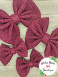 Maroon Glitter Fabric Items