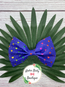 Blue Peekaboo Large Pinch Bow