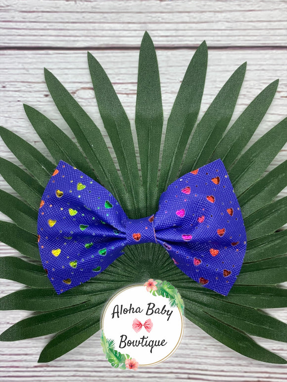 Blue Peekaboo Large Pinch Bow