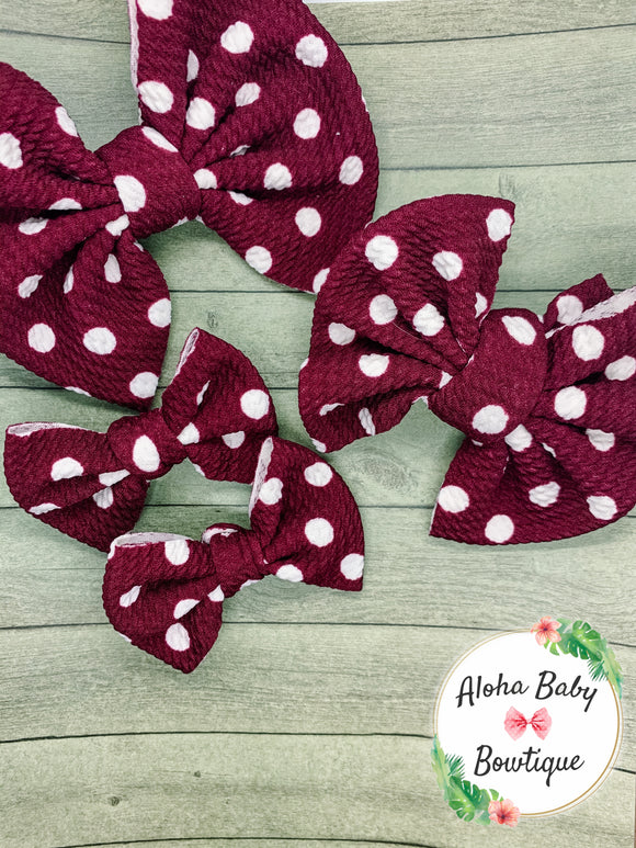 Maroon Polka Dots Fabric Items