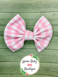 Pink Gingham Fabric Items