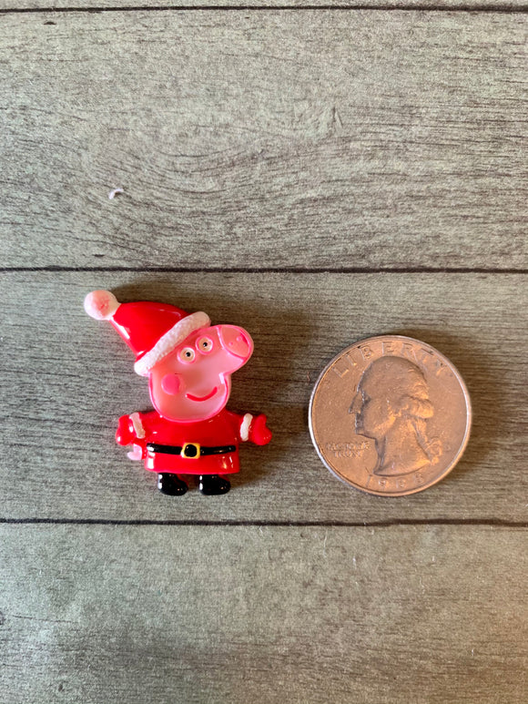 Santa Fancy Pig Button