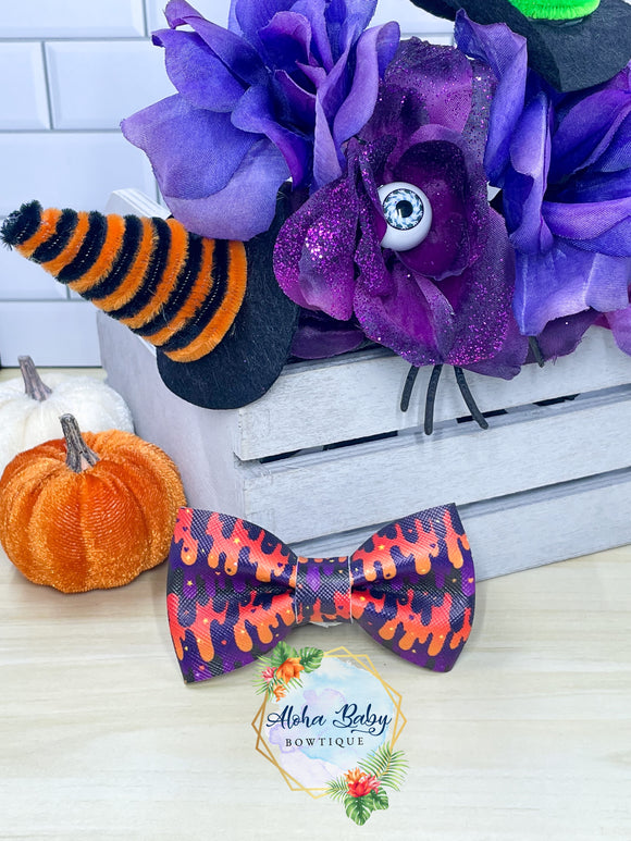 Halloween Slime Clip-On Bow Tie