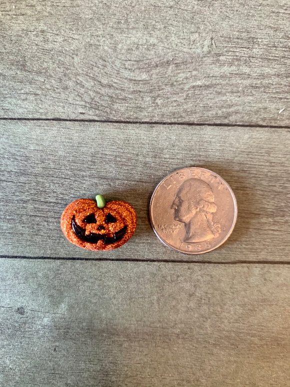 Glitter Jack-o-Lantern Button