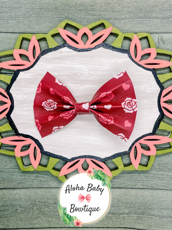 Valentine Roses Large Pinch Bow