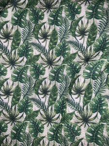 Green Tropical Leaves Fabric Items