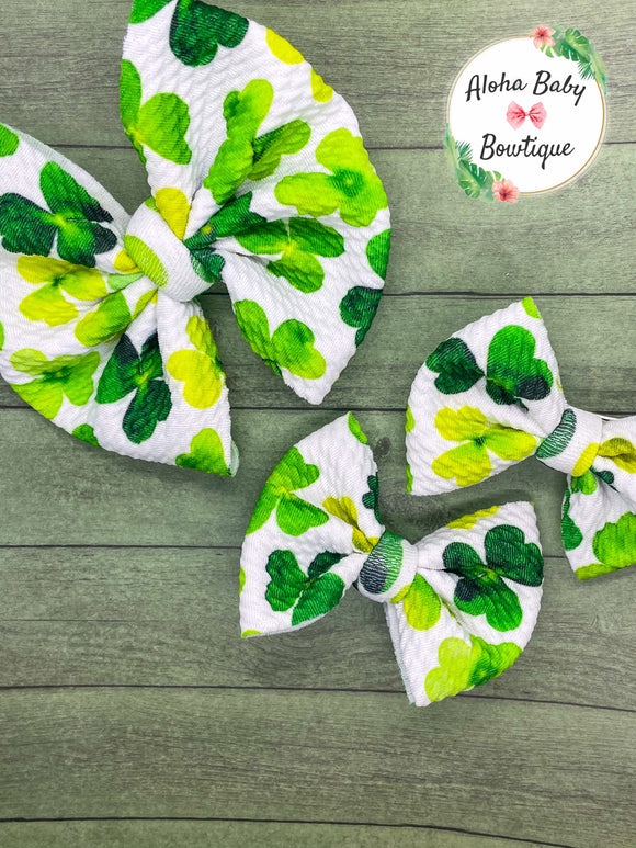 White Watercolor Shamrock Fabric Items