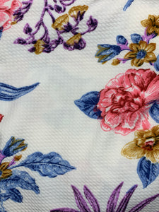 White, Pink & Gold Floral Fabric Items