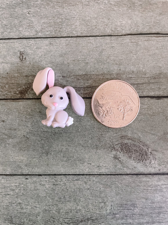 Light Grey Bunny Button