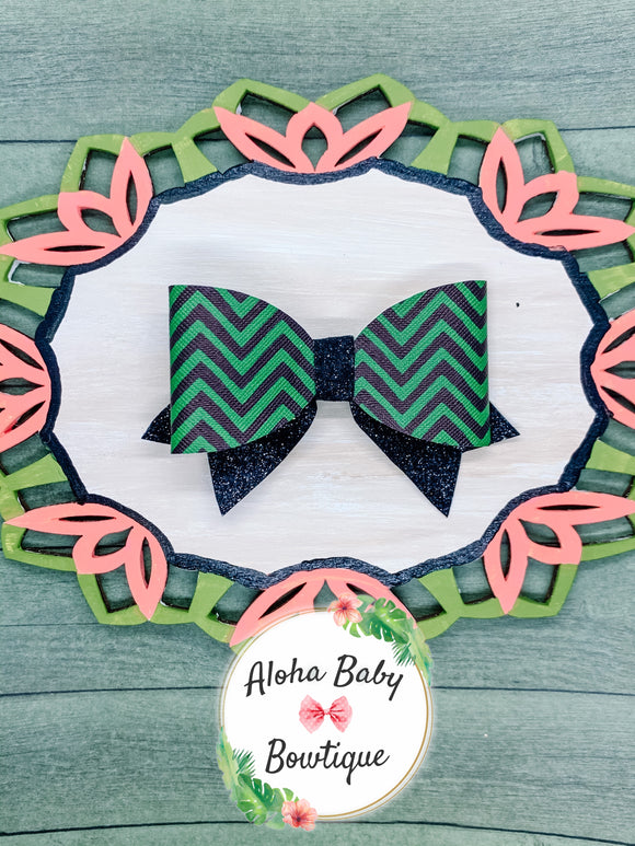 Black & Green Chevron Large Sylvia