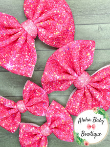 Barbie Pink Faux Glitter Fabric Items