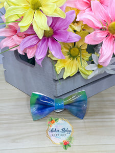 Rainbow Shine Tye Dye Clip-On Bow Tie