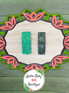 Green Glitter Snap Clip