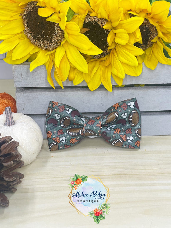 Thanksgiving Means Football Clip-On Bow Tie