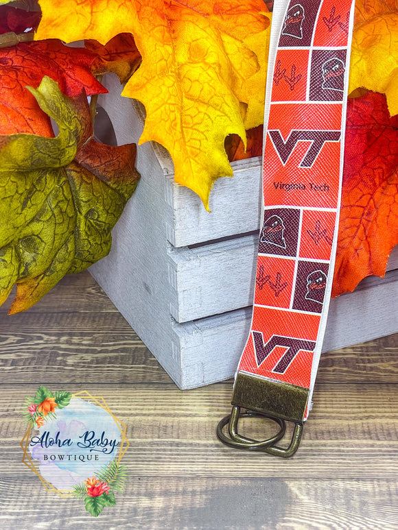 Orange VT Wristlet