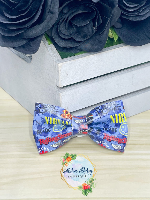 Blue Bands Clip-On Bow Tie