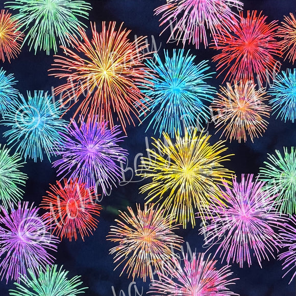 ****PREORDER**** New Year Fireworks Fabric Items