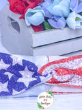 Faux Glitter Stars & Stripes Double Fabric Items