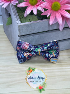 School Chalk Clip-On Bow Tie