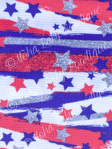 RWB Brush Strokes & Stars Fabric Items