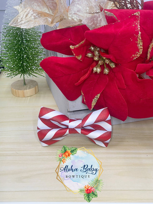 Candy Cane Clip-On Bow Tie