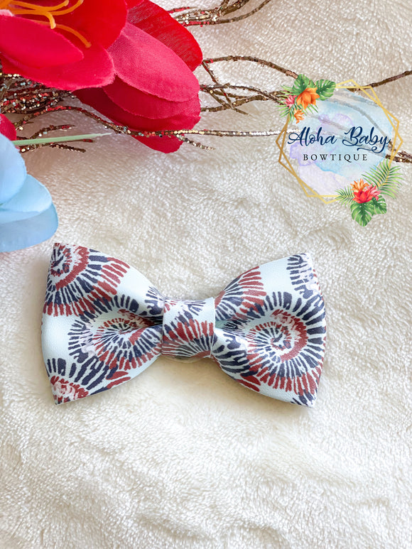 RWB Tye Dye Spirals Clip-On Bow Tie